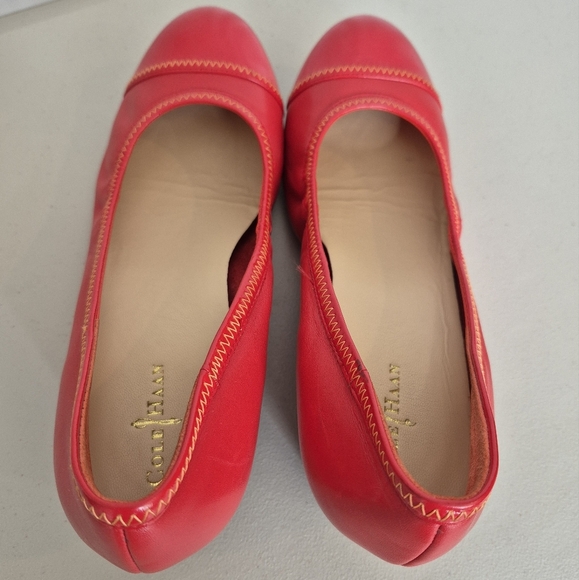 Cole Haan + Nike Air Red Leather Patent Cap Toe Milly Ballet Wedge Pump- Size 10 - Picture 8 of 16